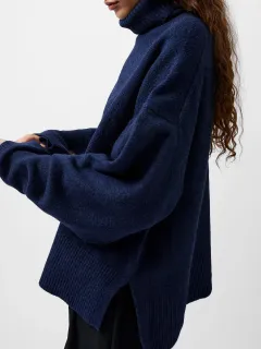 Gentle Style Soft High Collar Loose Sweater