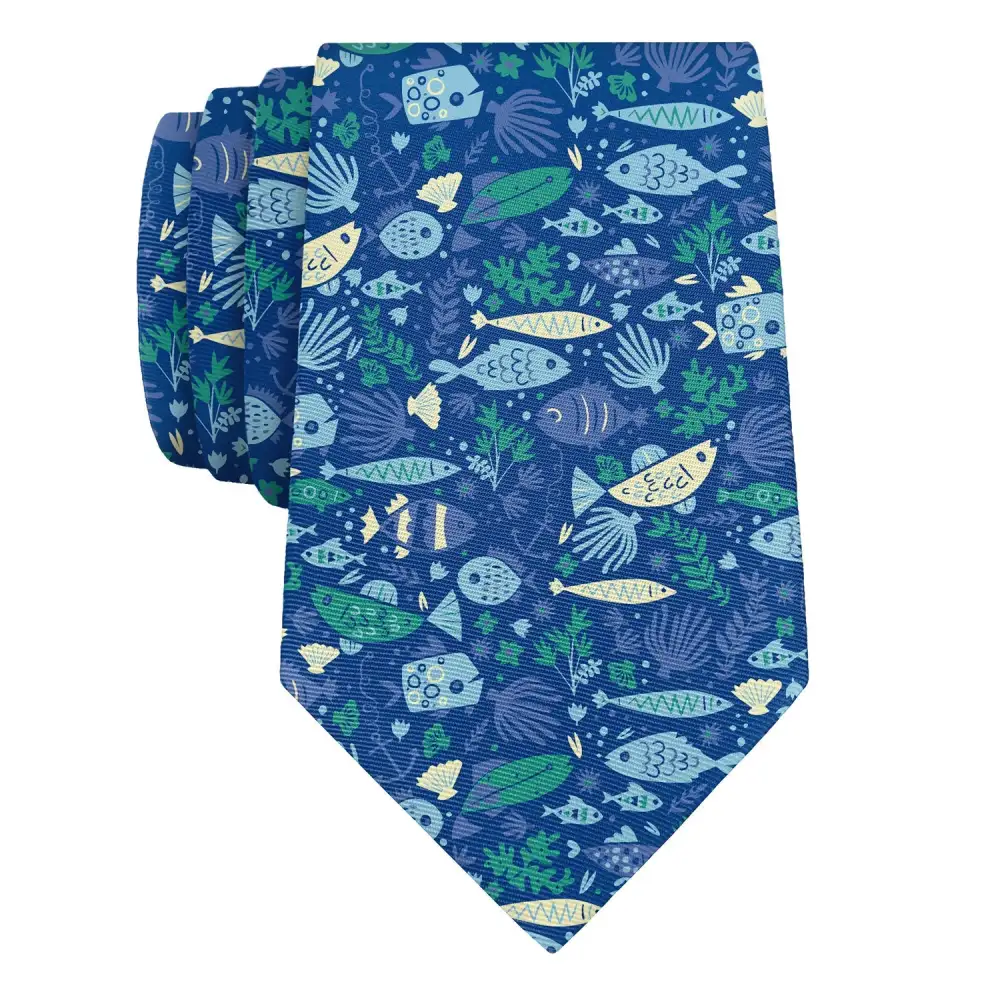 Refined Sea Life Motif Necktie