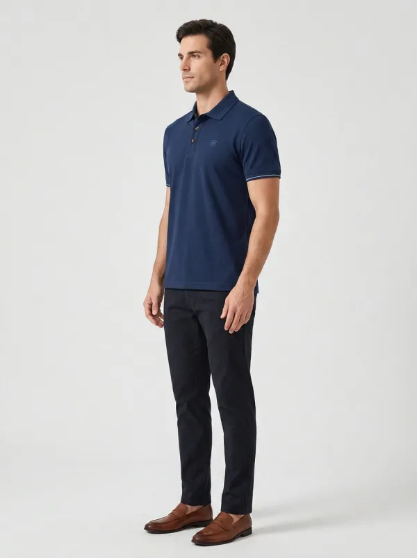 Shield-Detail Embroidered-Detail Men's Polo Shirt