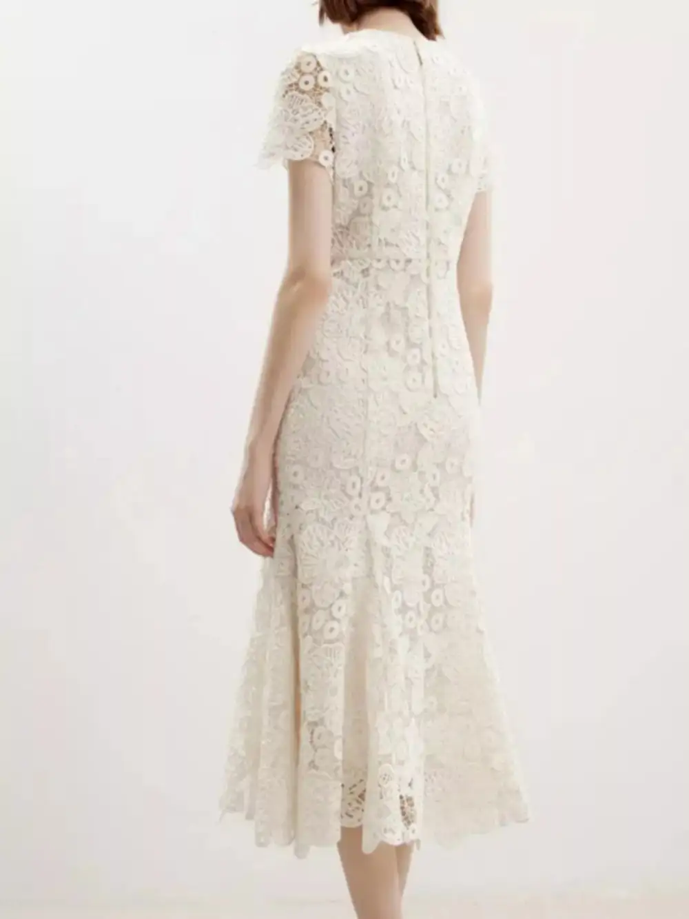 Lace Short Sleeve Dress Casual