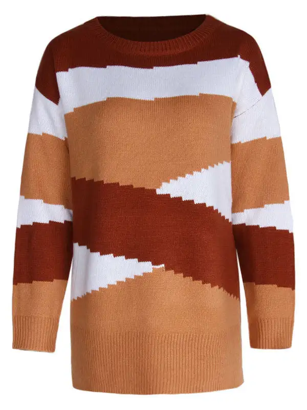 Women's Striped Long-Sleeve Sweater
