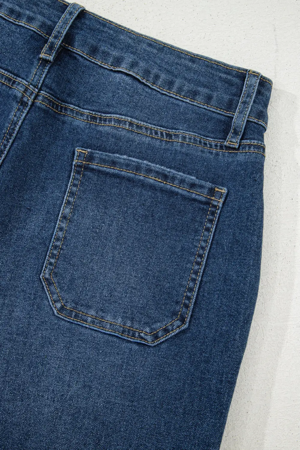 Elastic Waist Layered Denim Jeans