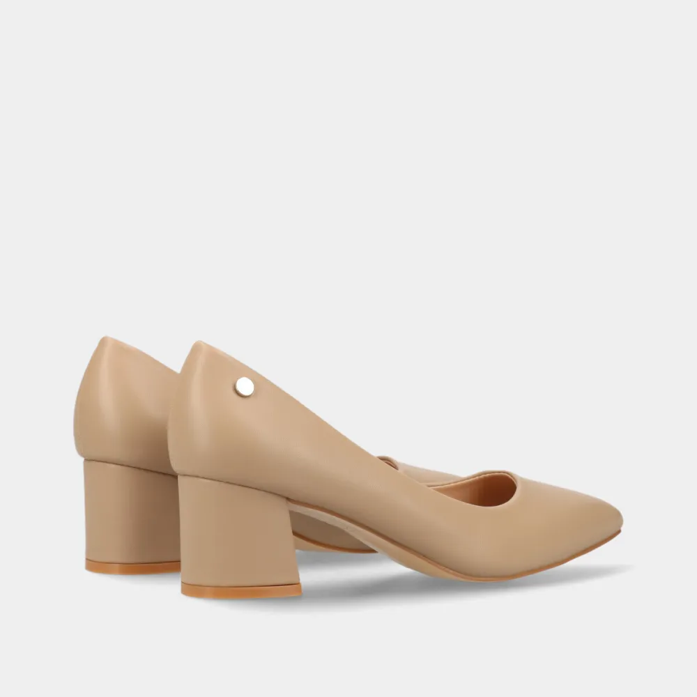 Leather Effect Pointed Toe Pumps