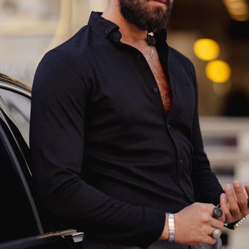 Classic Slim Fit Textured Cotton Casual Shirt