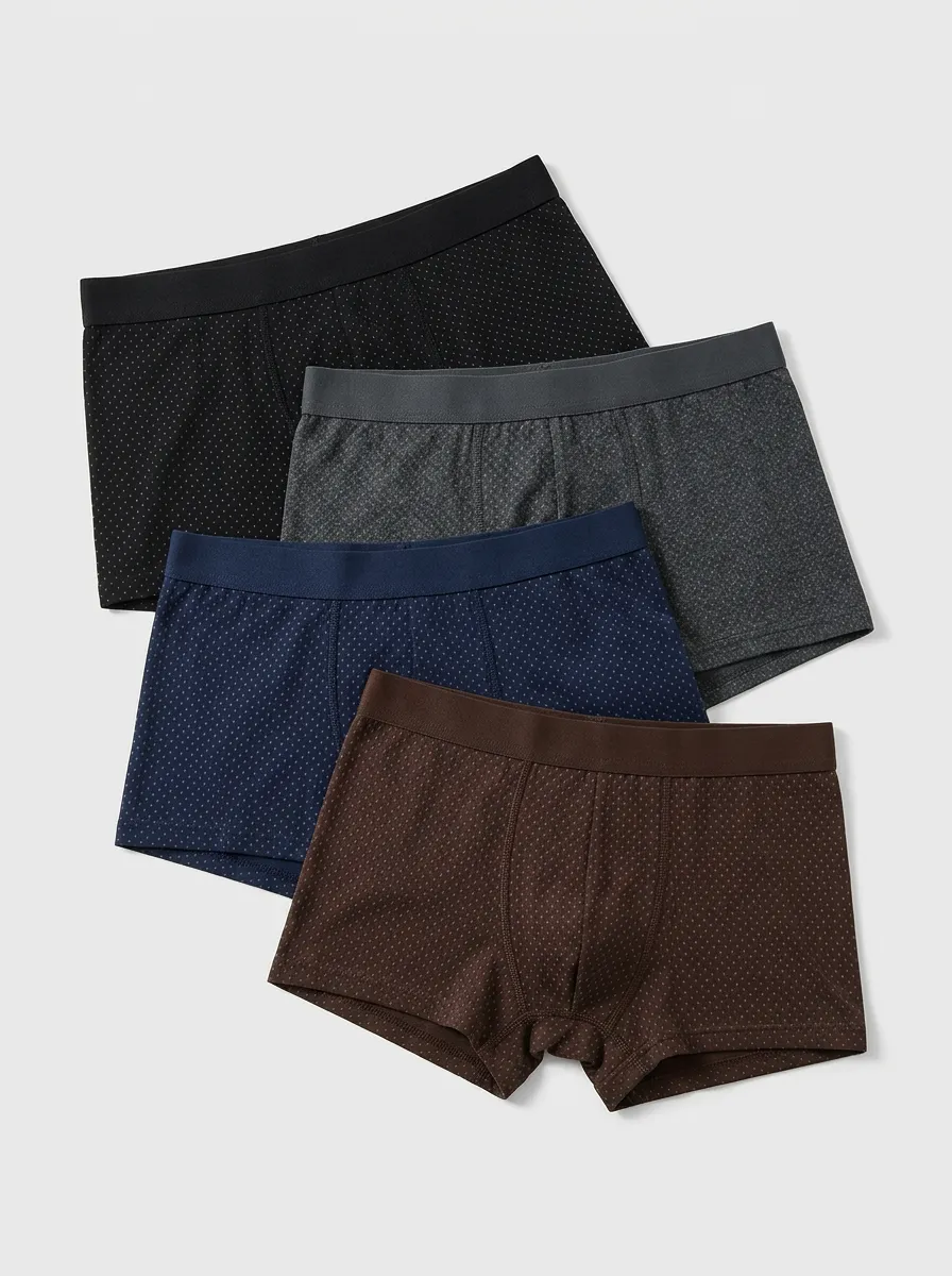 Men's Navy Contoured-Pouch 4-Pack Boxer Briefs