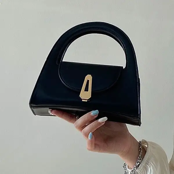 Structured Commuter Lock Detail Crossbody Bag