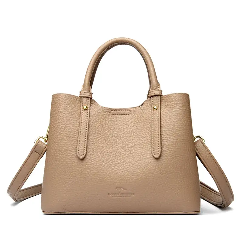 Elegant Textured Leather Top Handle Tote