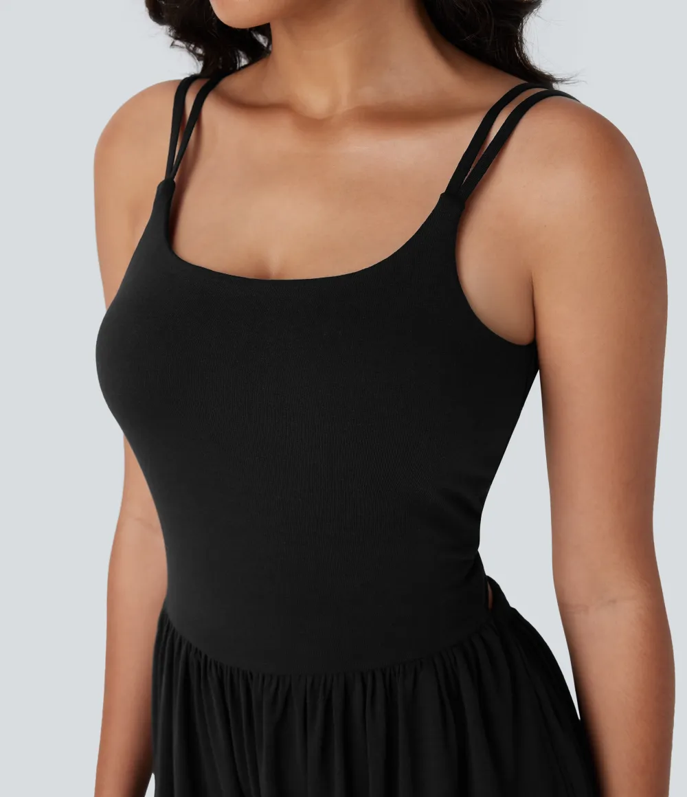 Double Straps Pocket Harem Casual Jumpsuit-Easy Peezy