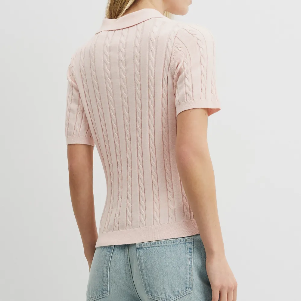 Women's Cable Knit Polo Shirt