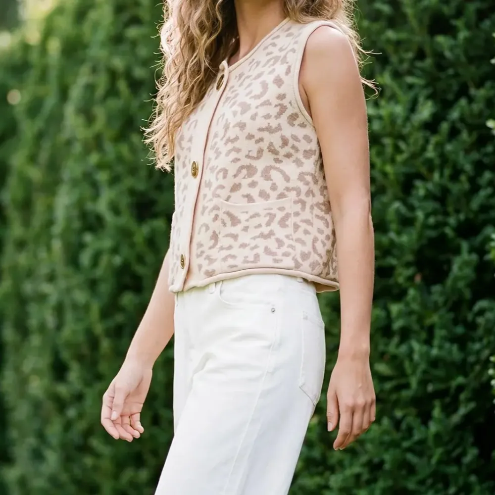 Animal Print Sweater Vest