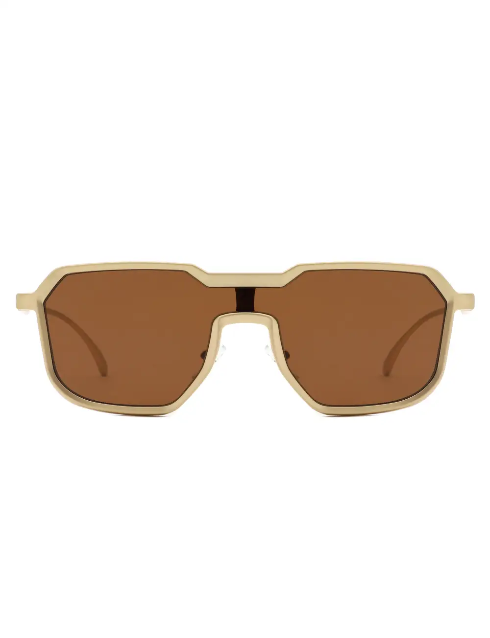 Matte Square Geometric Frame Sunglasses