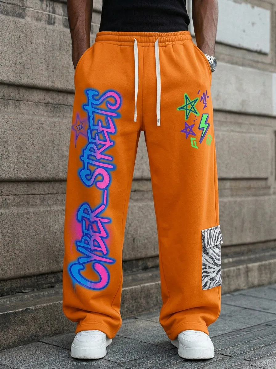 Unisex Casual Streetwear Graffiti Sweatpants