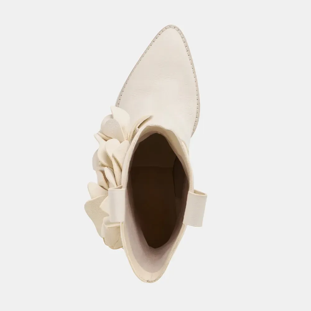 Faux-Leather Pull-On Floral Pointed-Toe Western Boots