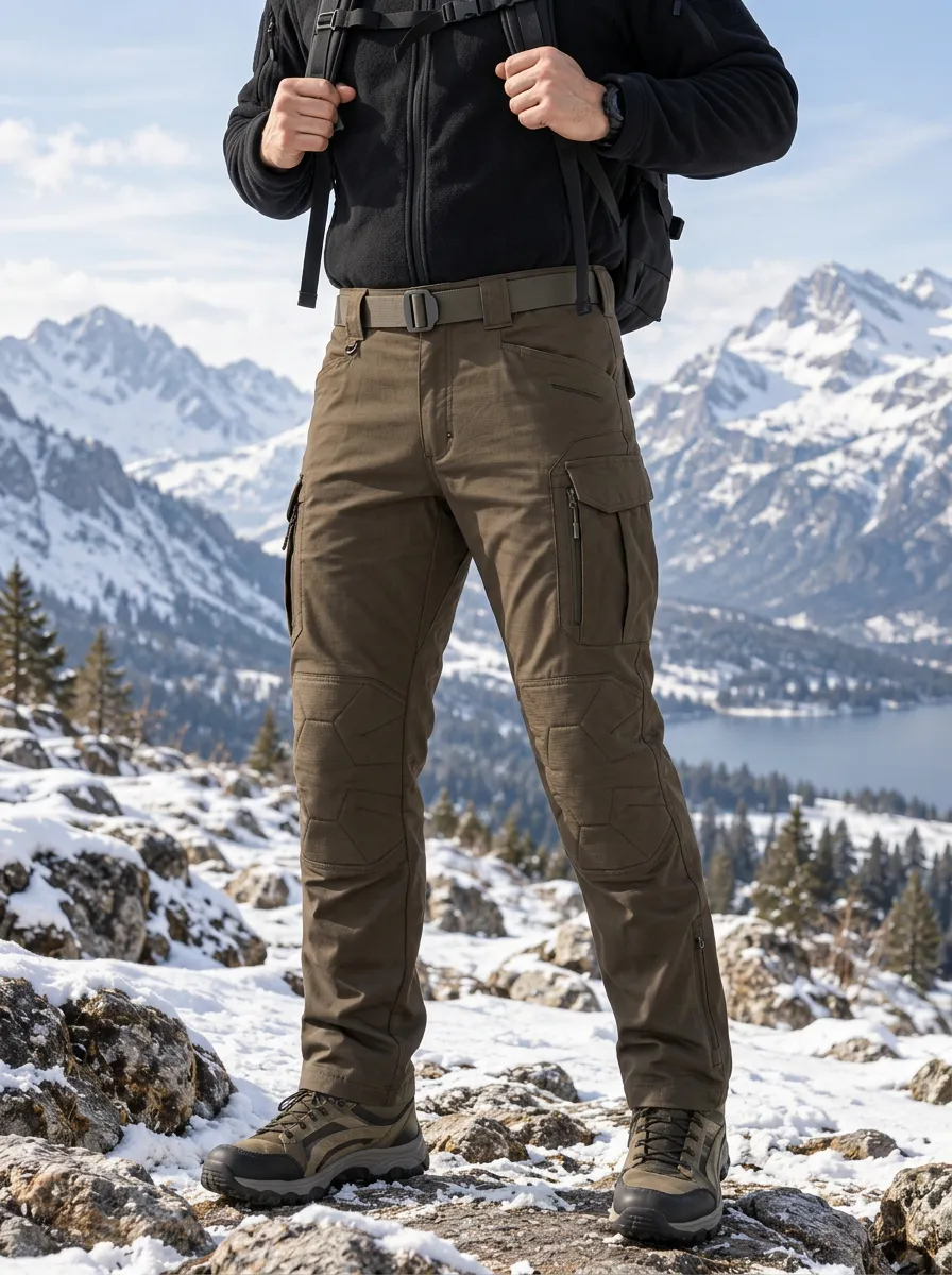 Men's Hiking Ready Tactical Cargo Pants for Winter Outings