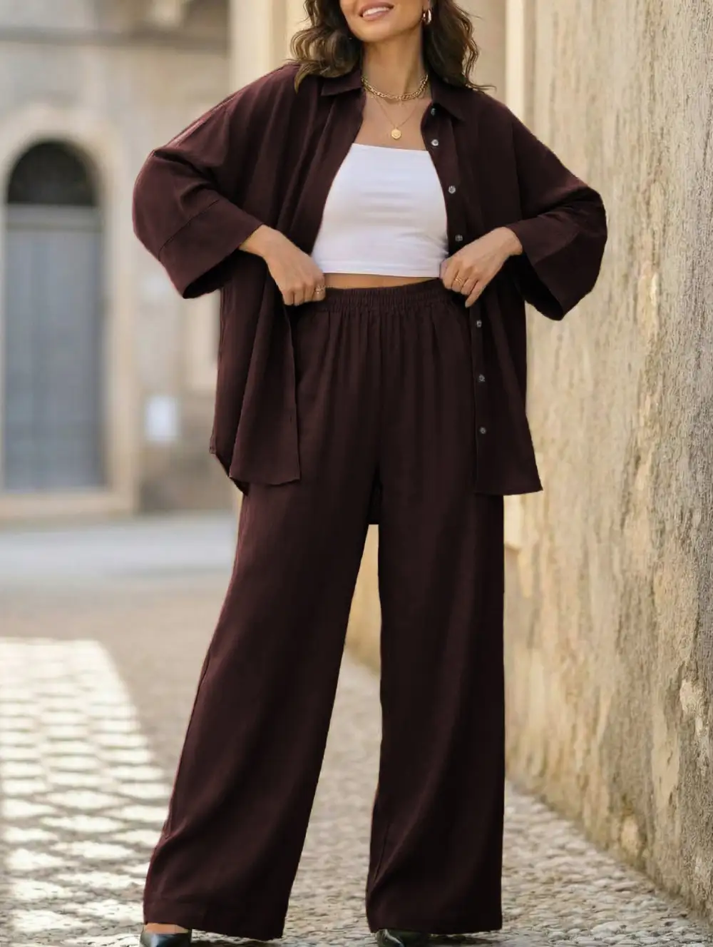 Relaxed Pants Two Piece Set