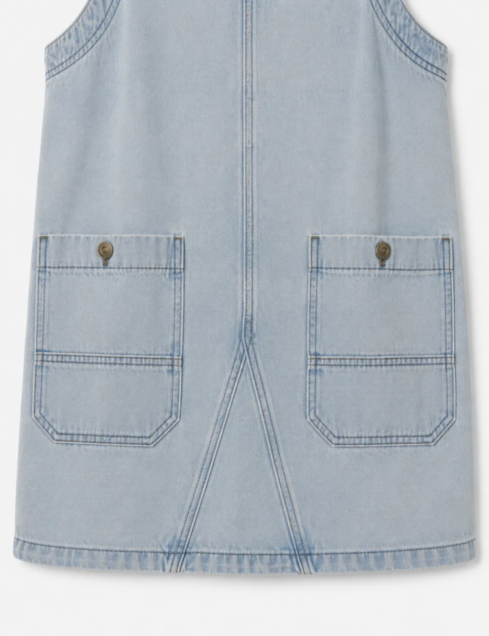 Pocket Denim Mini Overall Dress