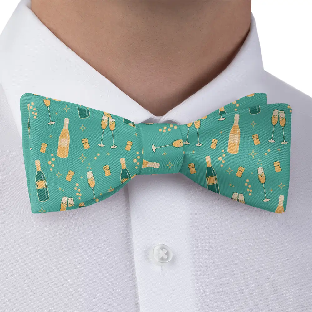 Champagne Pattern Bow Tie
