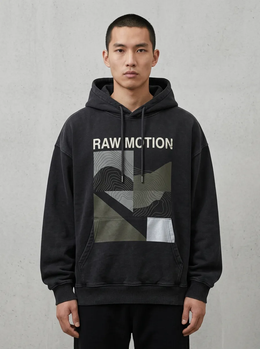 Urban Topographic Geometric Men's Graphic Hoodie