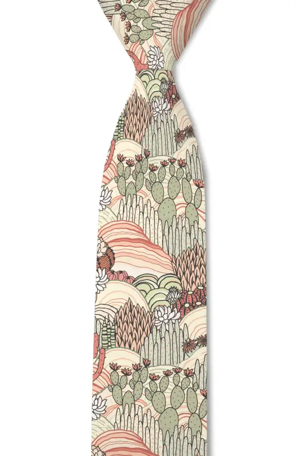 Cactus Botanical Pattern Necktie
