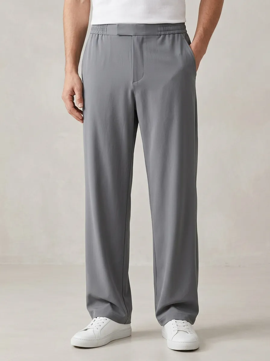 Men's Ice Silk Straight-Leg Minimalist Casual Pants
