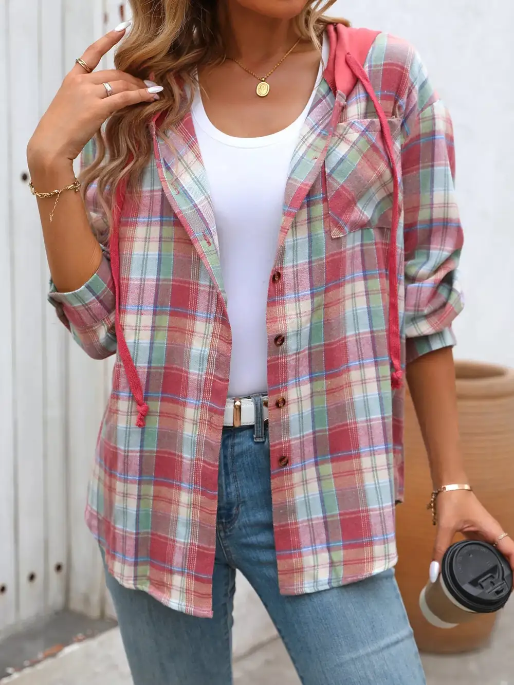 Button-up Plaid Shirt
