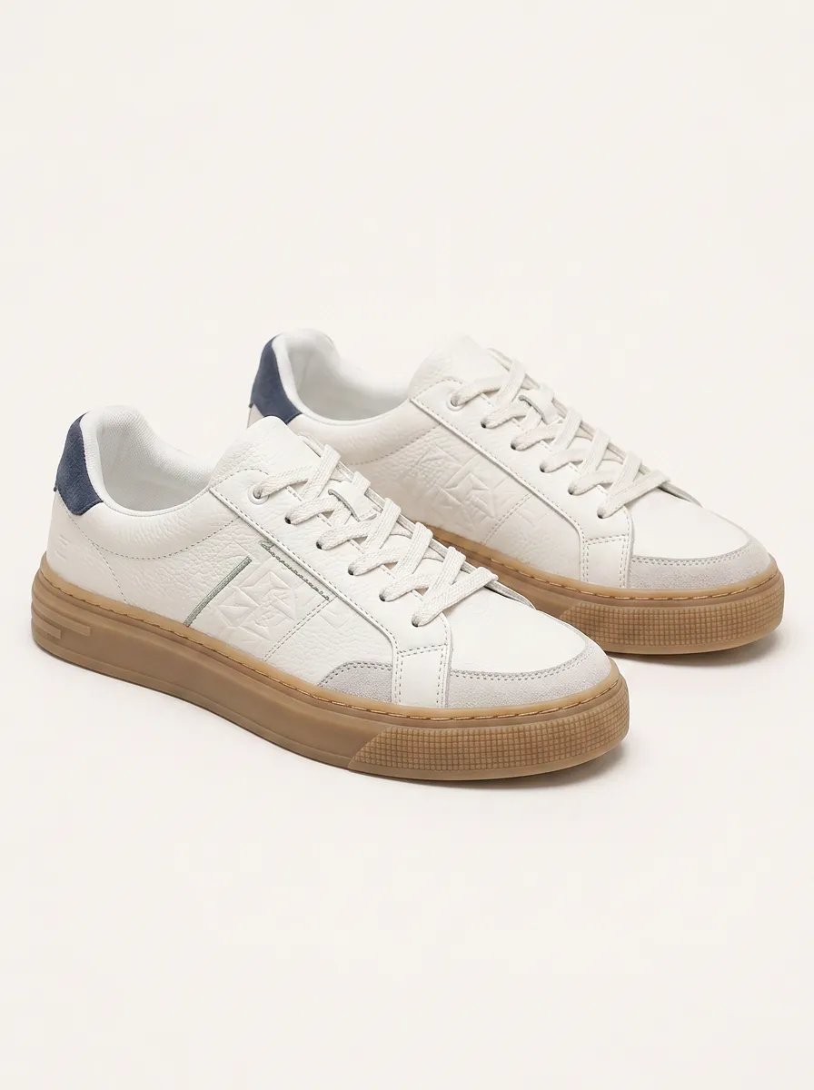 Men's Minimal Geometric Pattern Embossed Patterned Street Skate Shoes