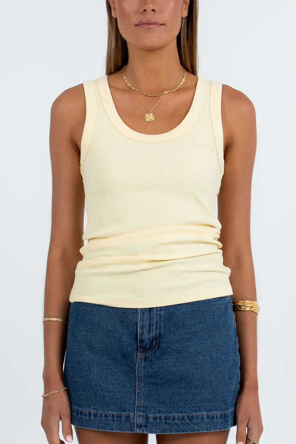Soft Texture Relaxed Singlet Tank Top