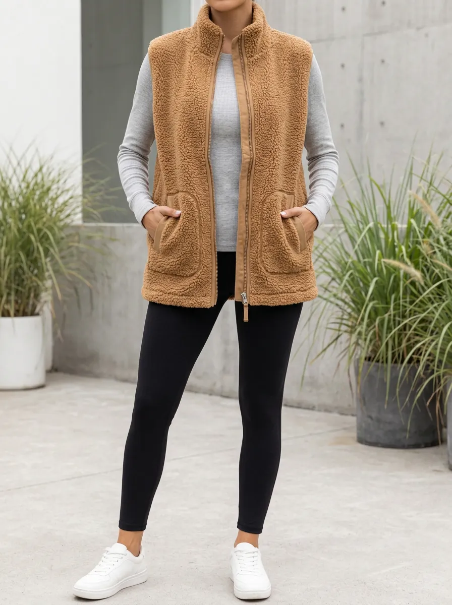 Women's Everyday Sherpa Fleece Zip-Up Vest