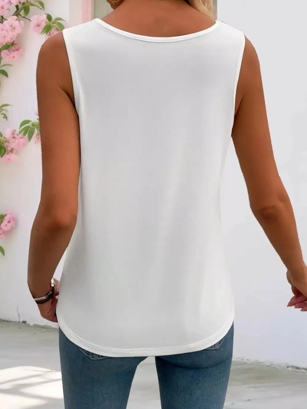 Relaxed Refined Square-Neck Tank Top