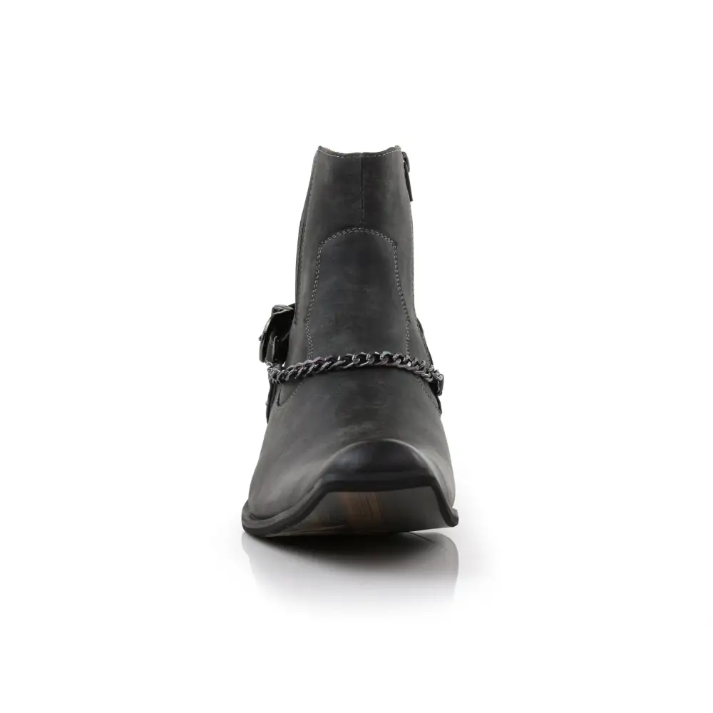 Suede Faux-Leather Pointed-Toe Chelsea Boots