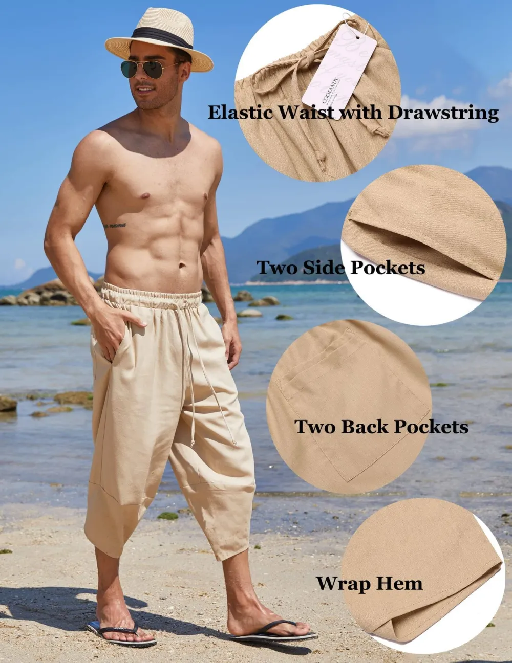 Linen Shorts Yoga Trousers