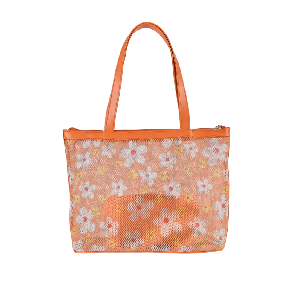 Embossed Straw With Faux Leather Details Shoulder Bag