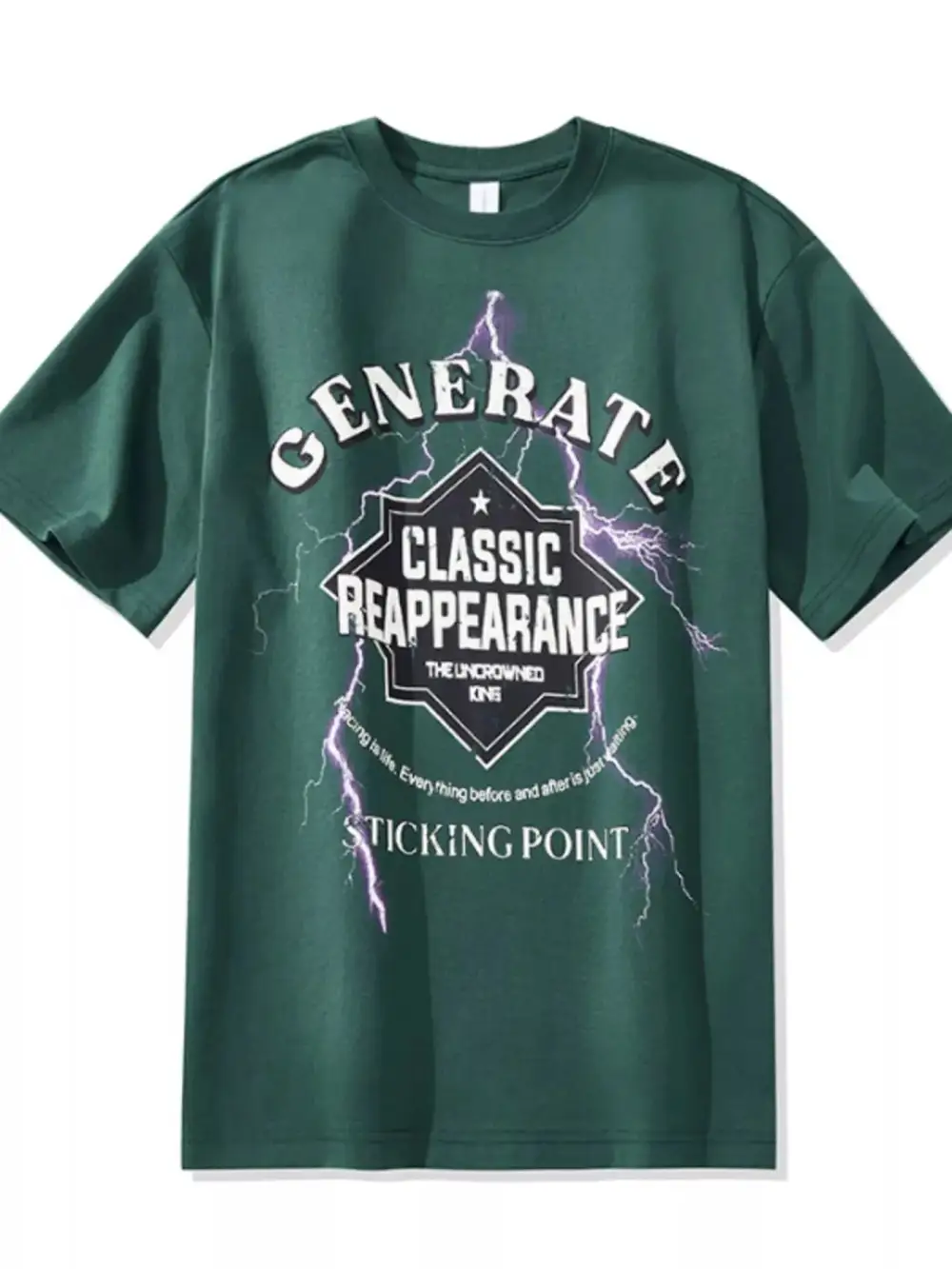 Letter Round Neck Half Sleeve T-Shirt