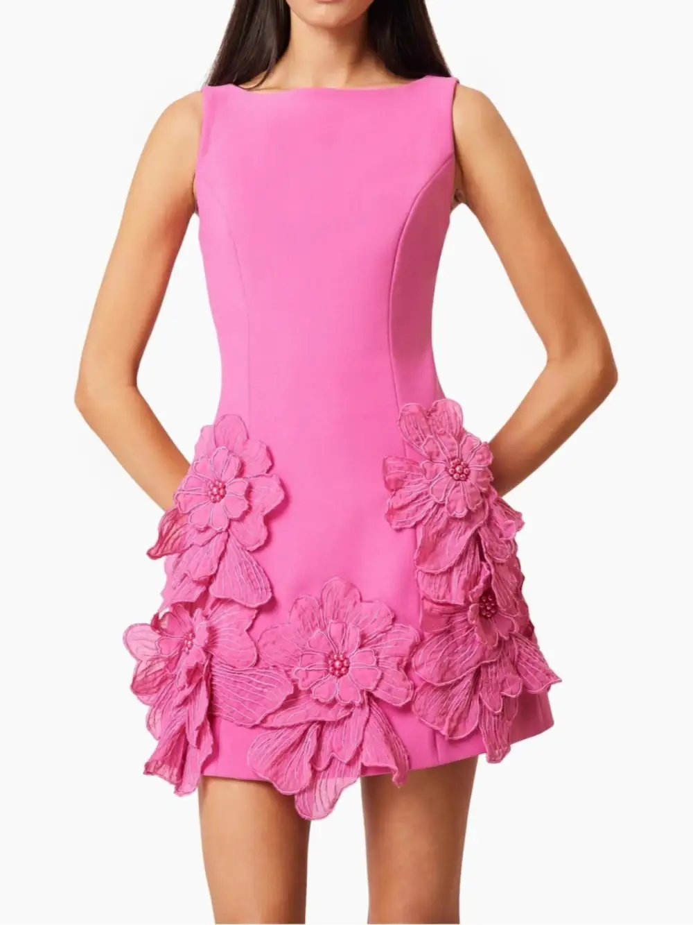 Floral Round Neck Sleeveless Dress Casual