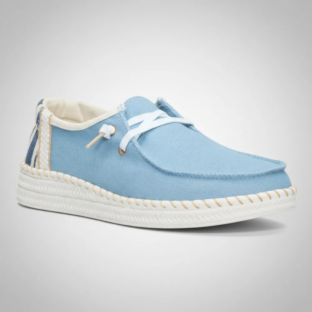 Casual Denim Lace Up Espadrille Shoes For Women
