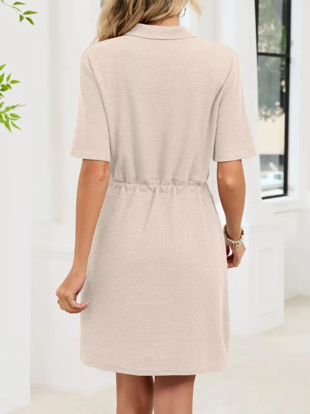 Knit Drawstring Sweater Dress