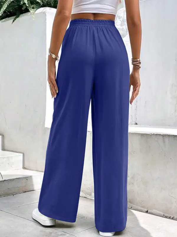 Mid Waist Straight Loose Sports Clean Pants