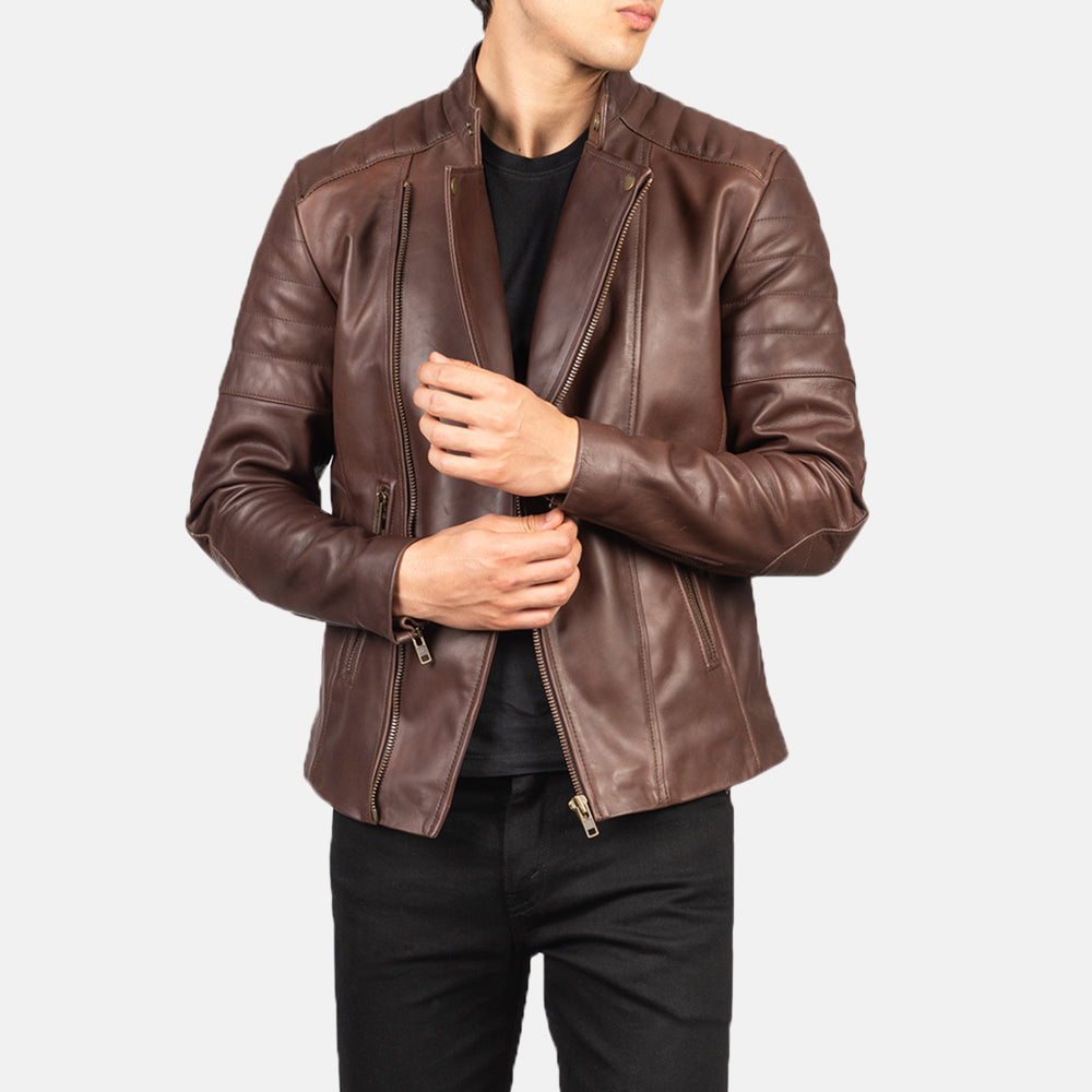 Men's Minimal Biker Leather Jacket