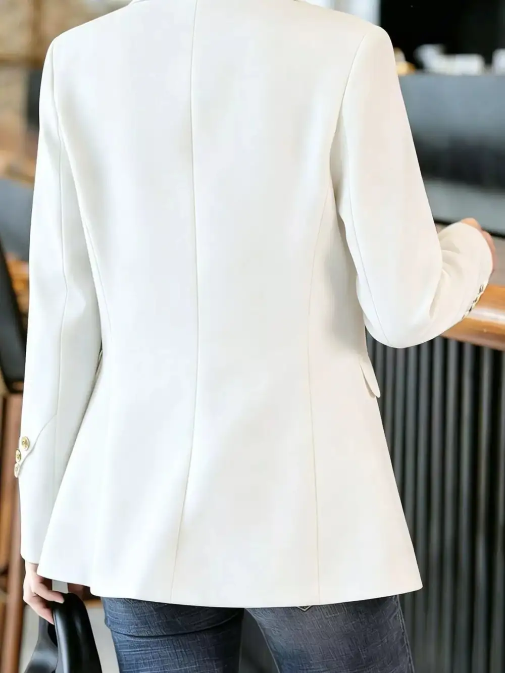 Refined Single-Button Lapel-Collar Blazer