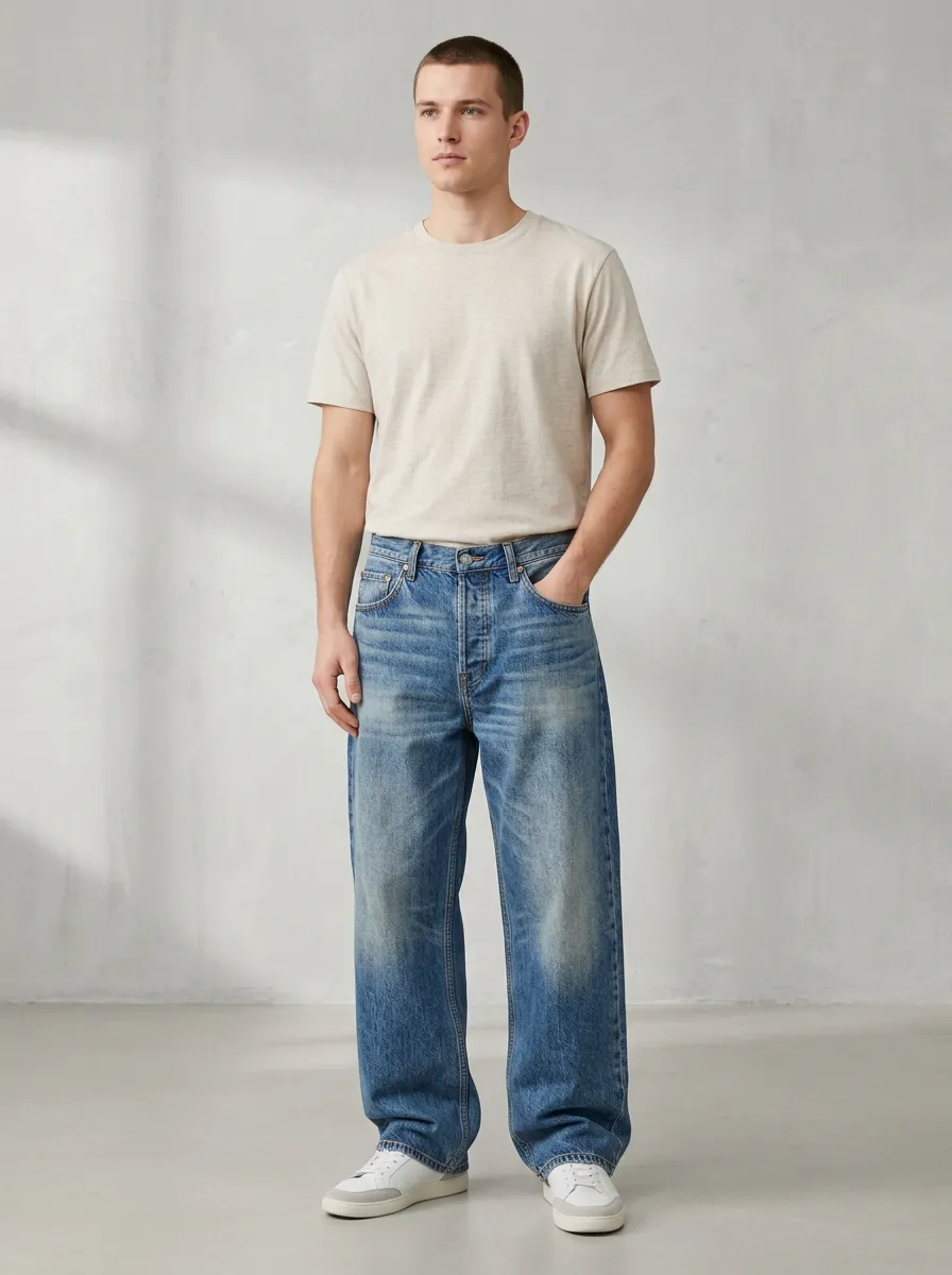 Men's Relaxed Daily Loose Fit Jeans