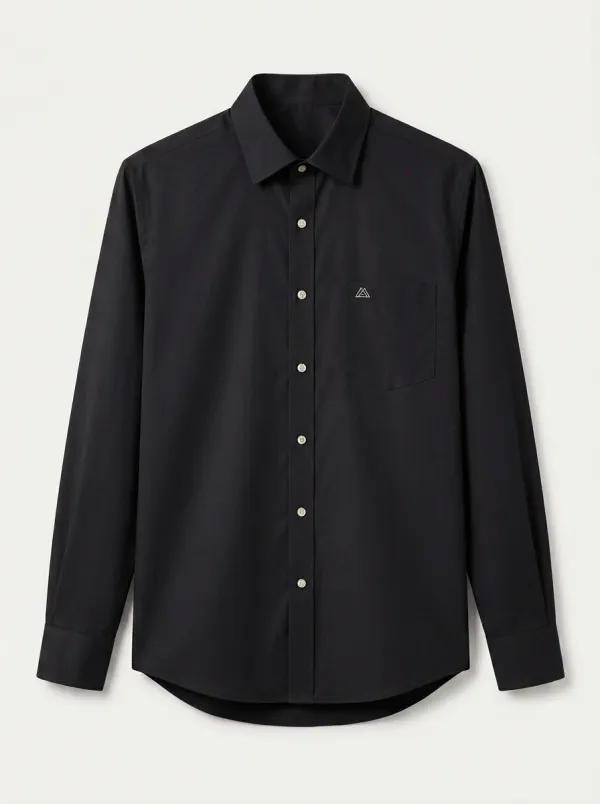 Men's Non-Iron Cotton  Logo Embroidered Dress Shirt