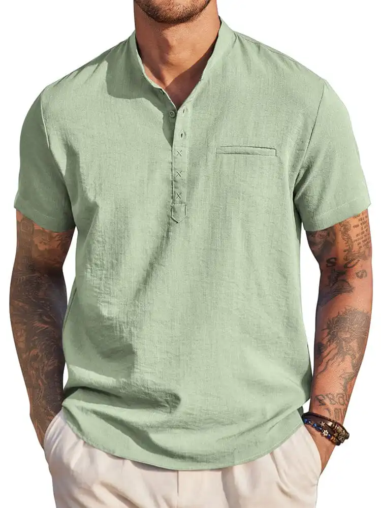 Soft Weave Henley Woven Shirt