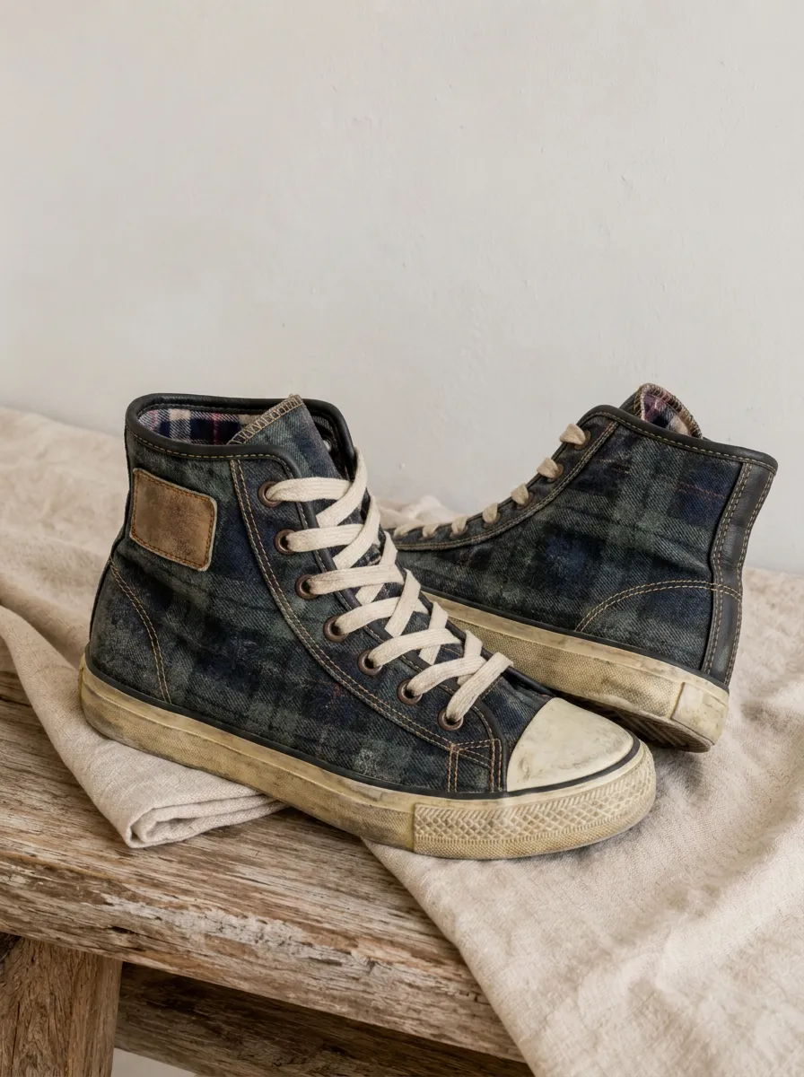 Women's Classic Vintage Plaid Tartan Pattern Patterned Canvas Shoes
