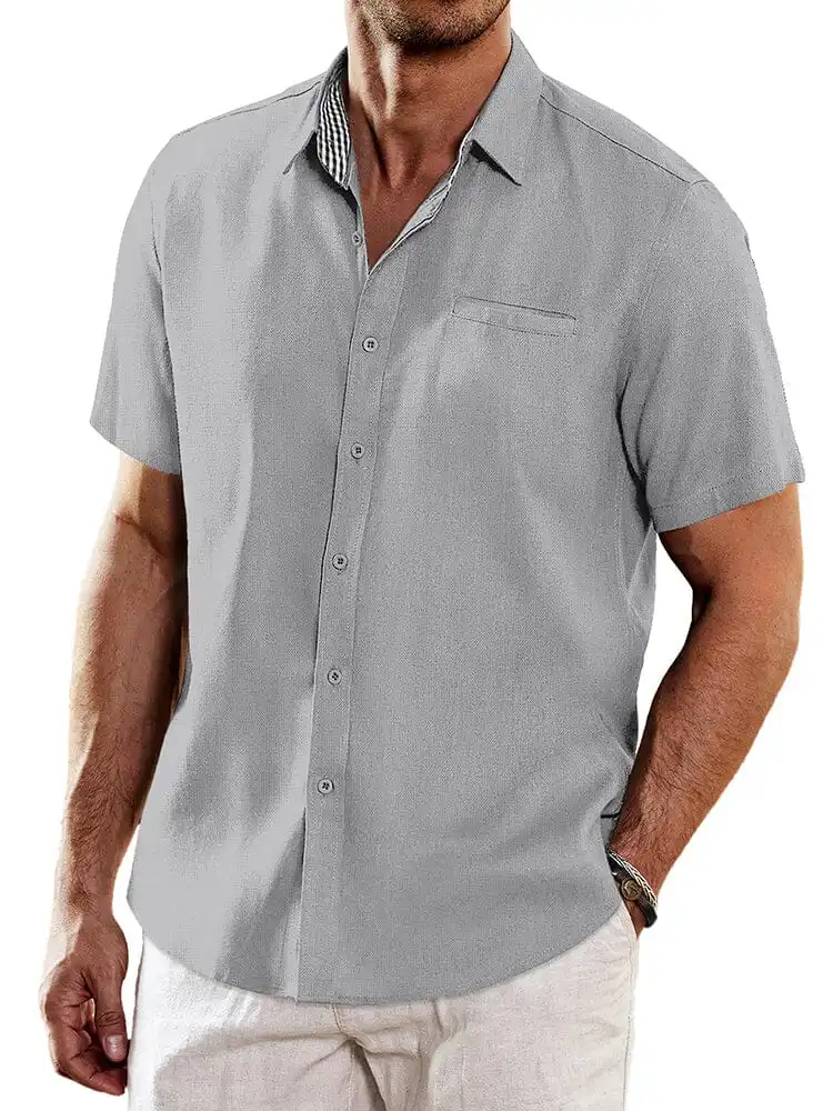 Cotton Linen Slub Weave Shirt
