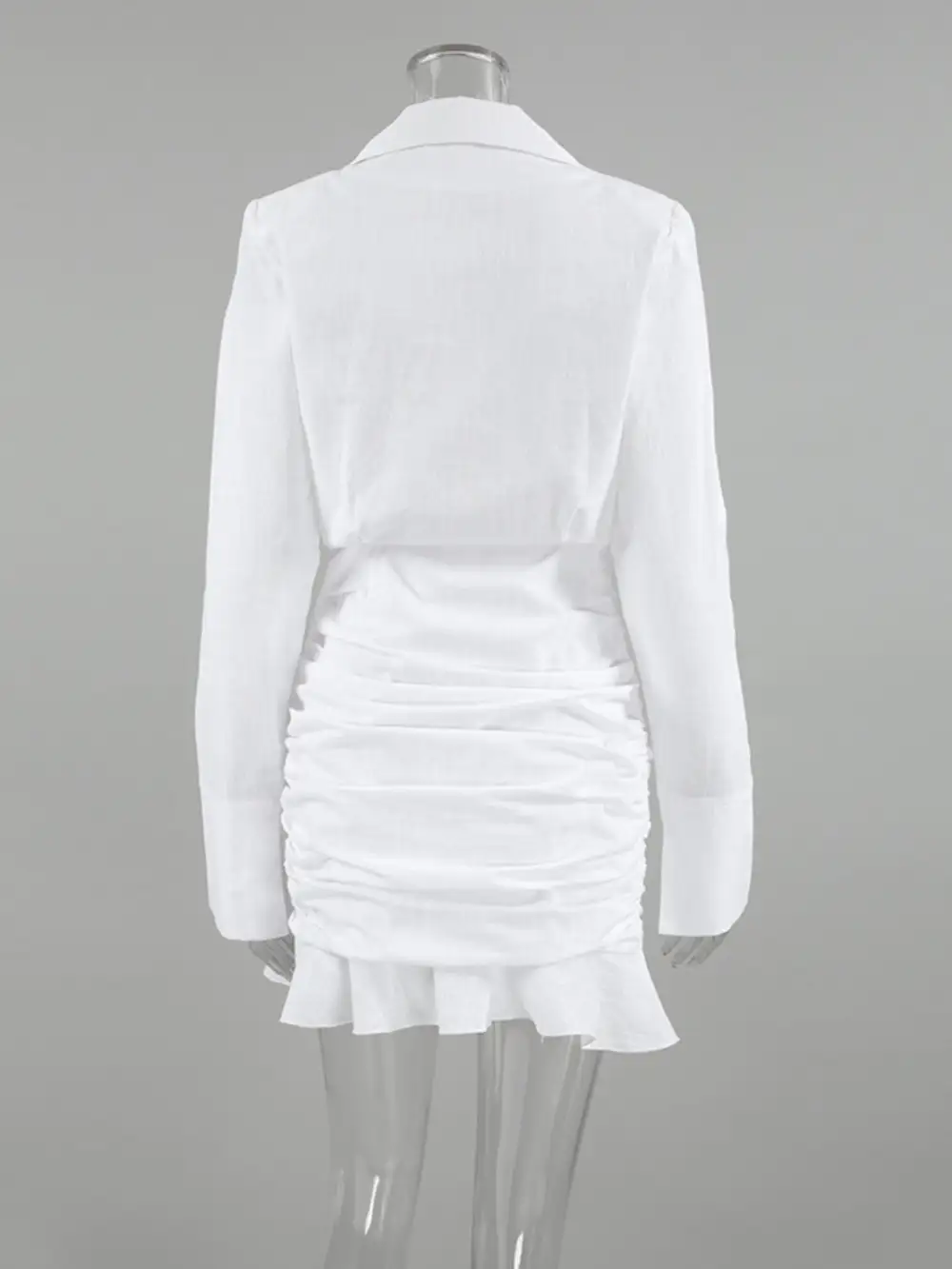 Gathered Detail Ruched Mini Dress