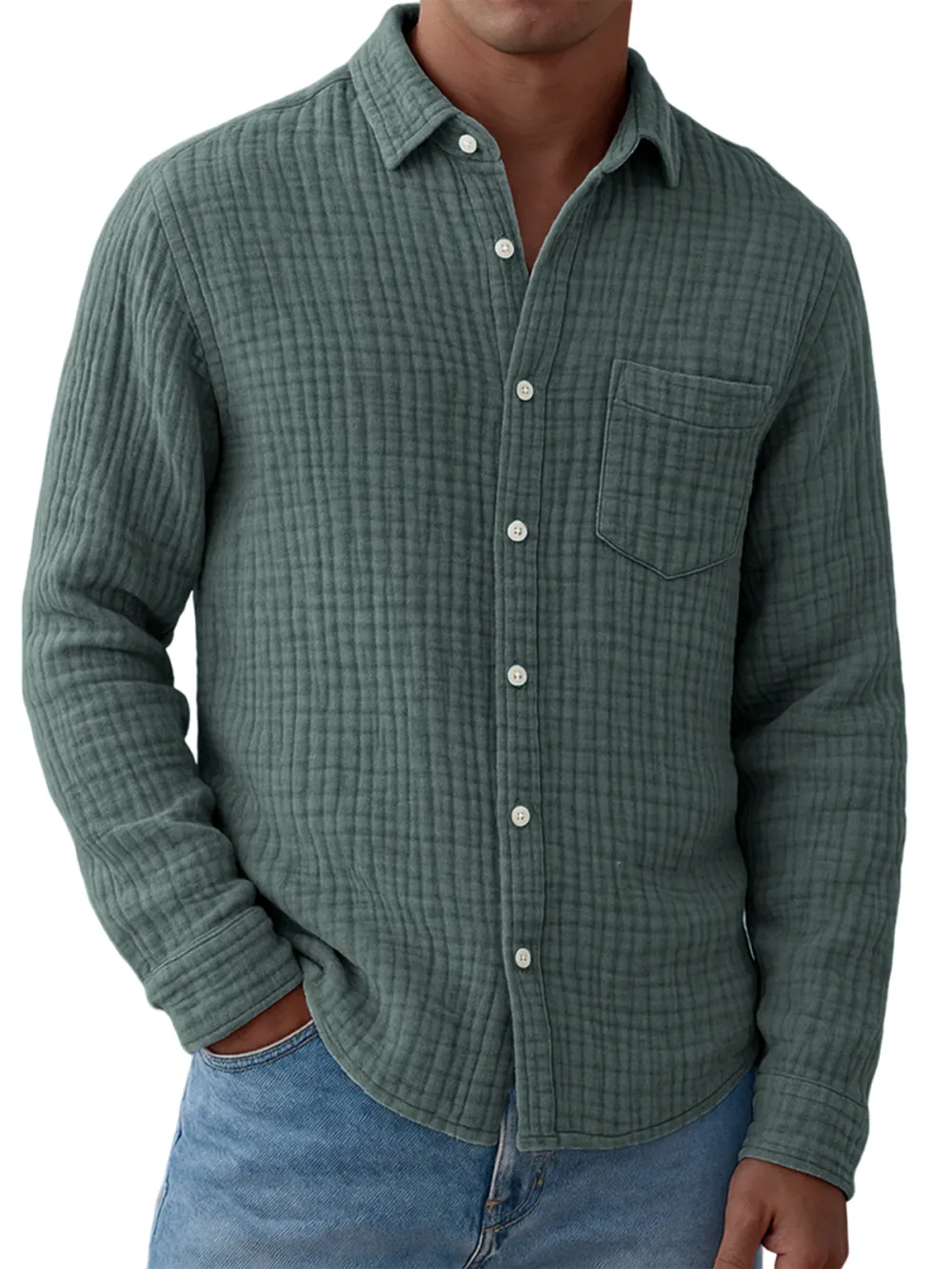 Gauze Cotton Pocket Shirt