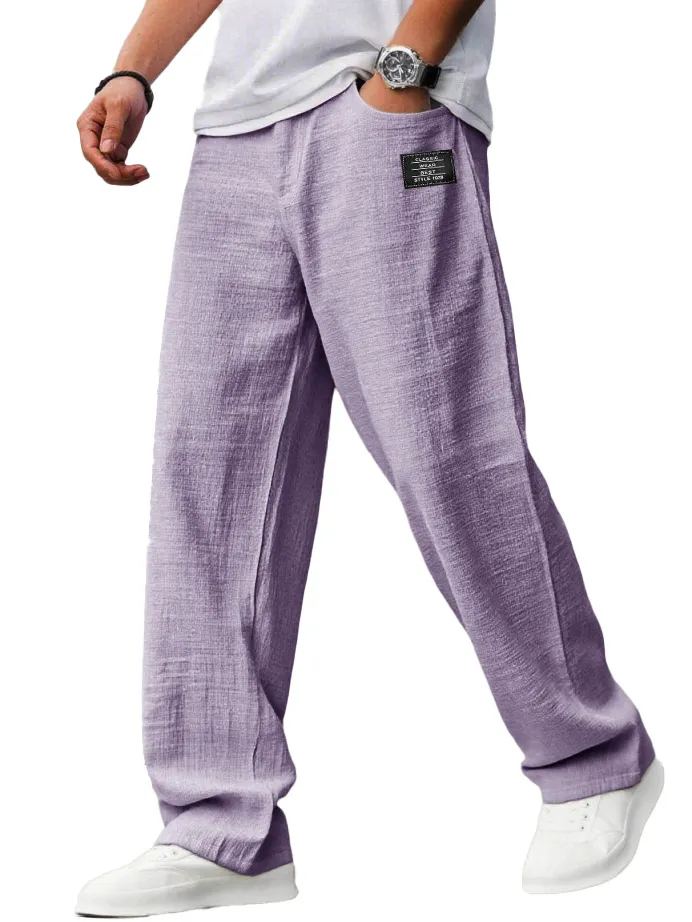 Linen Blend Drawstring Trousers