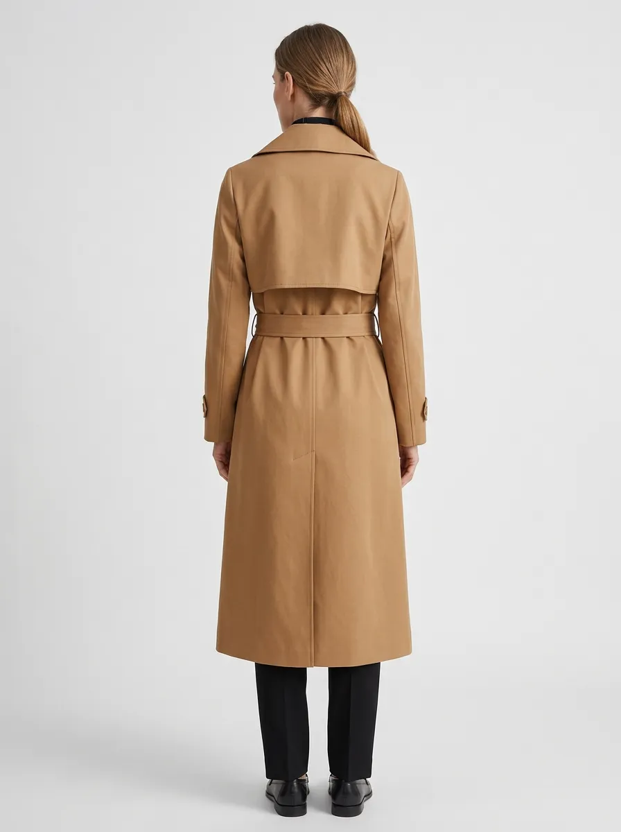 Women's Clean Line Belted Classic Long Trench Coat