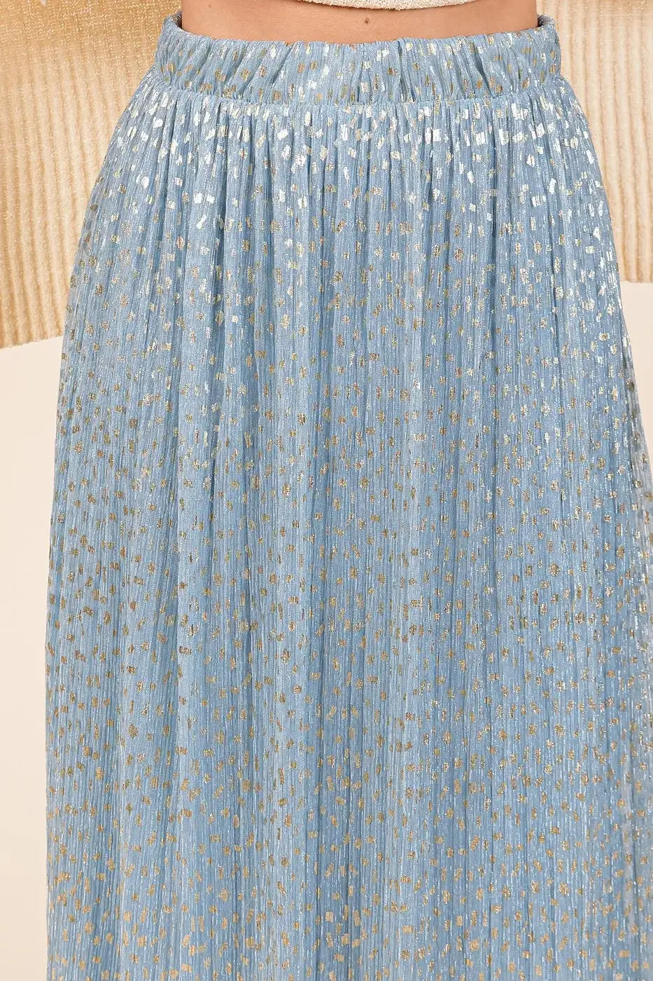Glitter Speckle Print Elastic Skirt