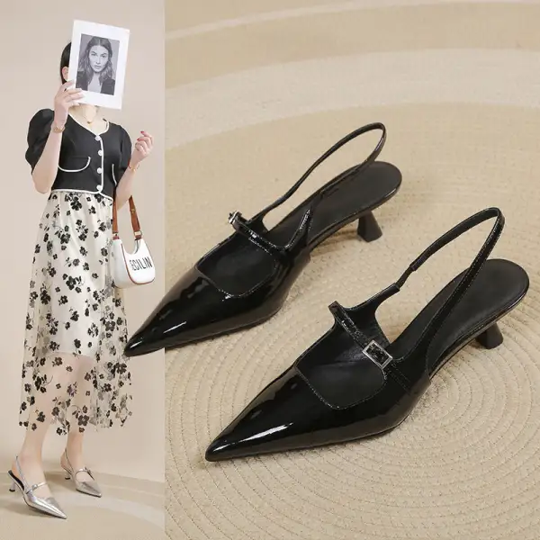 Hollow Detail Pointed Toe Stiletto Sandals